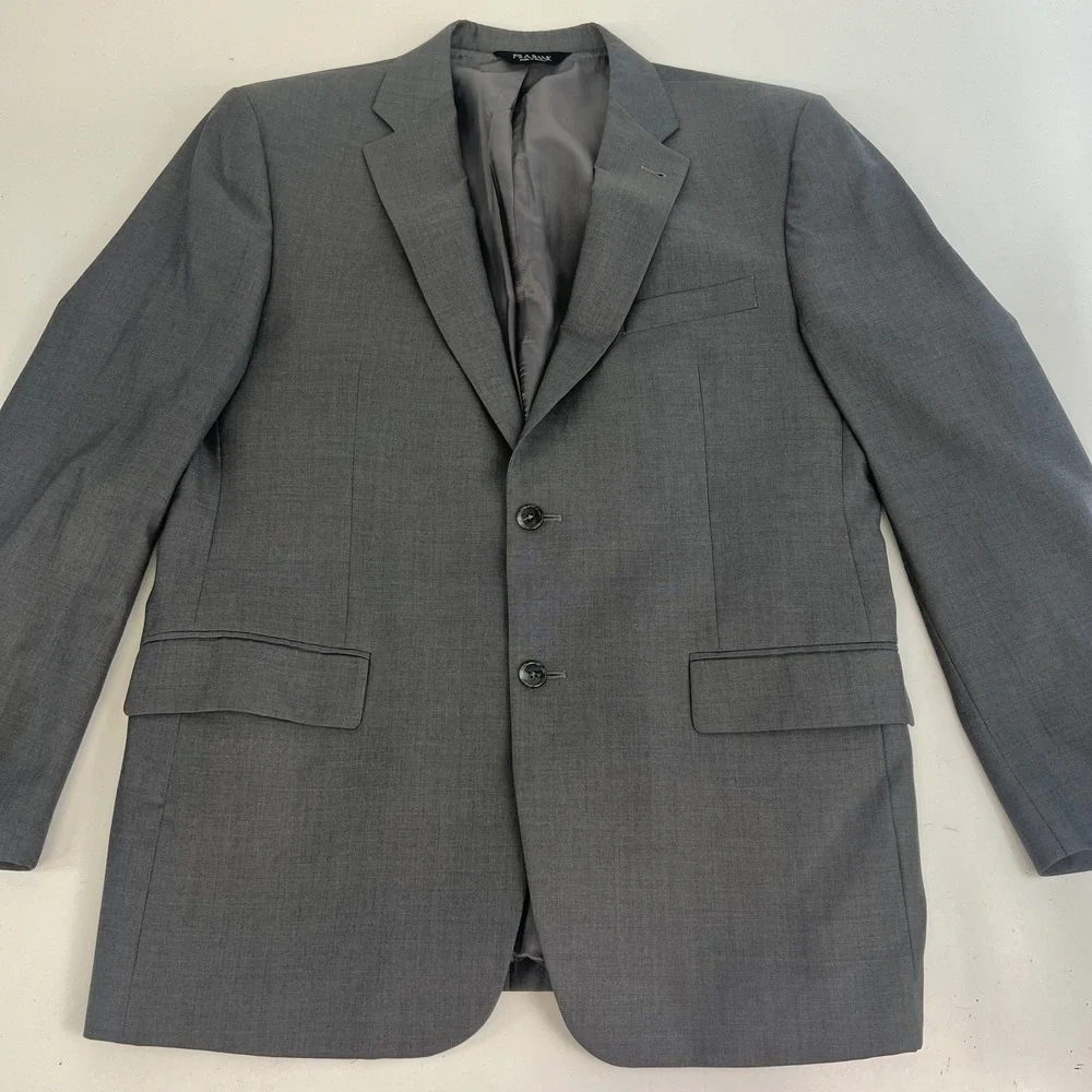 Jos A Bank Signature Suit Mens 42R 34x31 Gray Wool Silk Tailored Fit 2 Piece